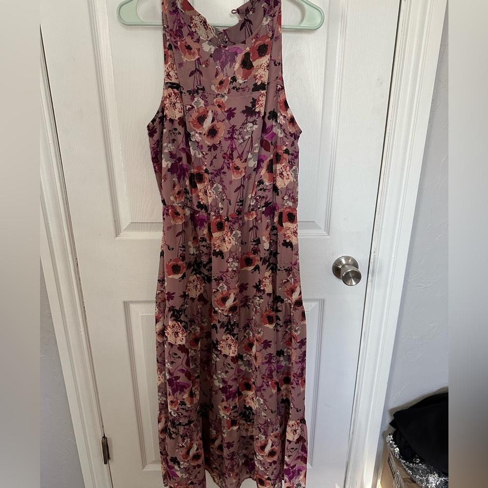 Lulu's Floral Maxi Dress - Purple and Pink